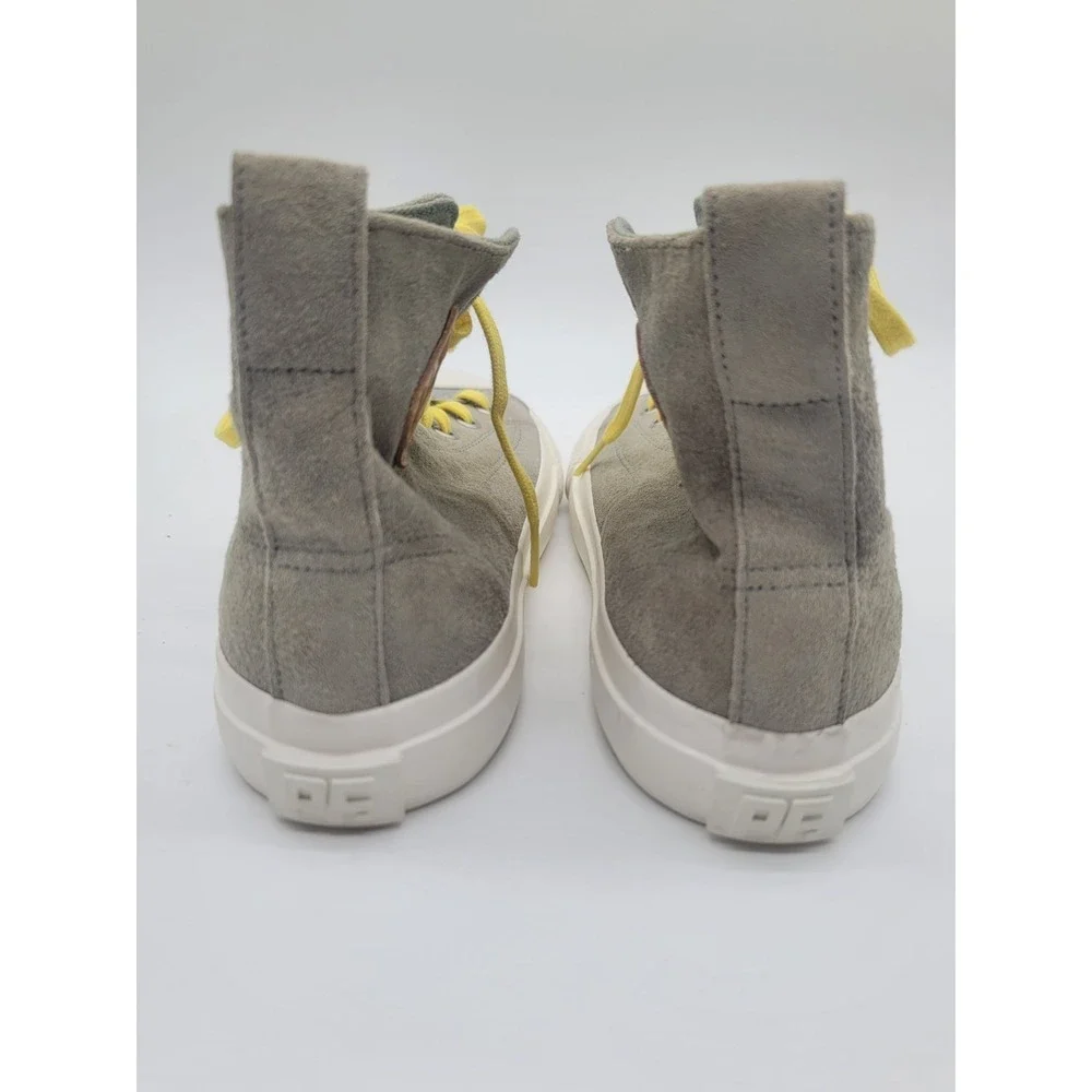 P.F. Flyers All-American Hi Gray‎ Suede Sneakers Women's 7 Yellow Laces New